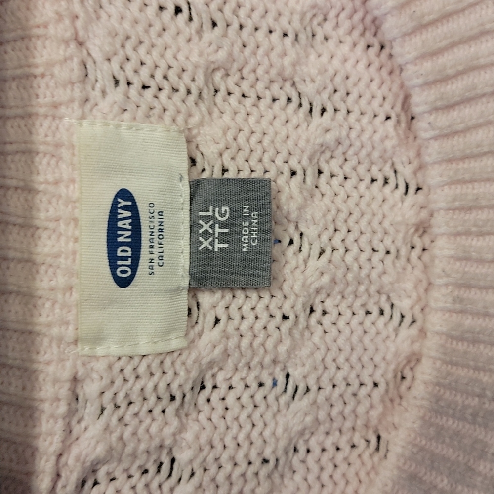 Old Navy 2XL Light Pink Heavy Knit Sweater - Picture 2 of 3